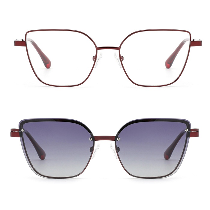 Metal optical frame clip-on