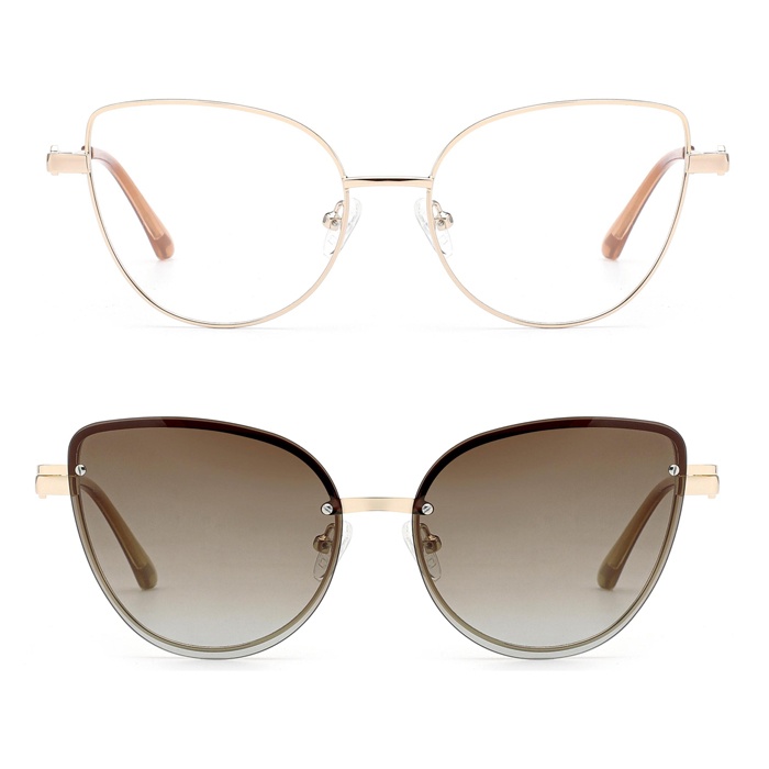 Metal optical frame clip-on