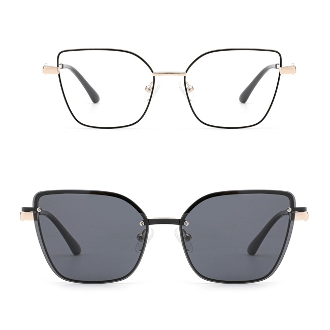 Metal optical frame clip-on