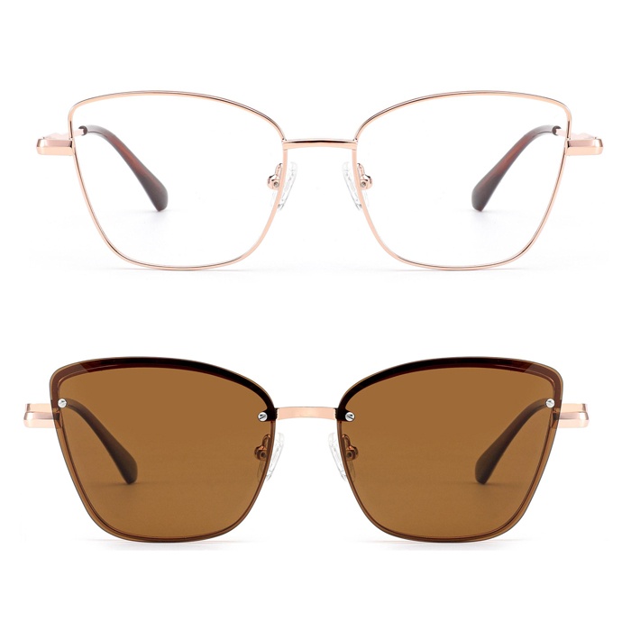 Metal optical frame clip-on