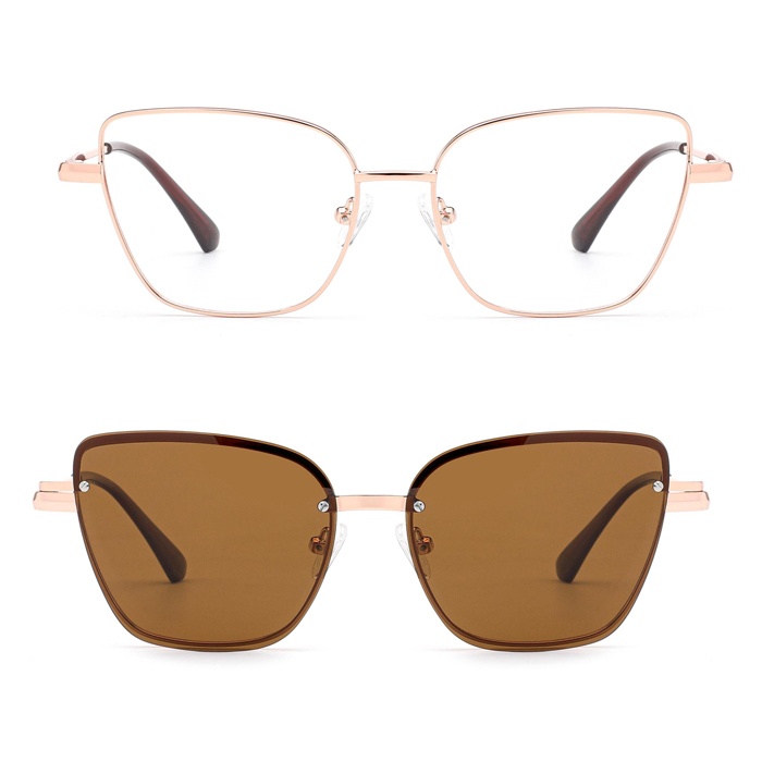 Metal optical frame clip-on