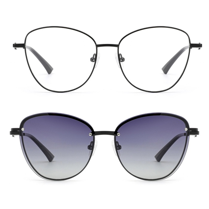 Metal optical frame clip-on