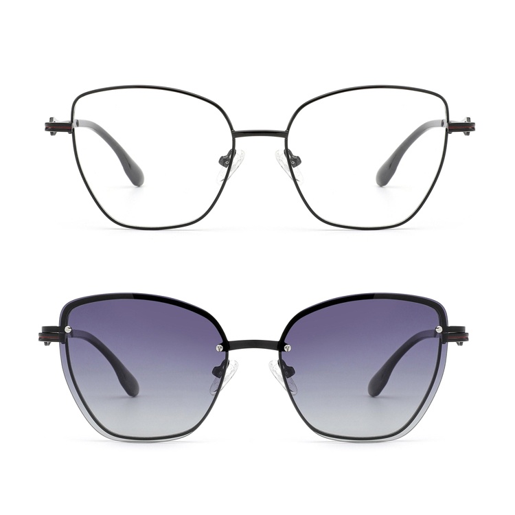 Metal optical frame clip-on