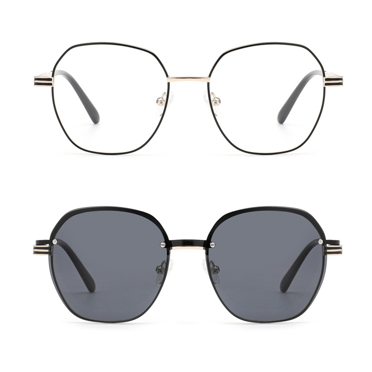 Metal optical frame clip-on